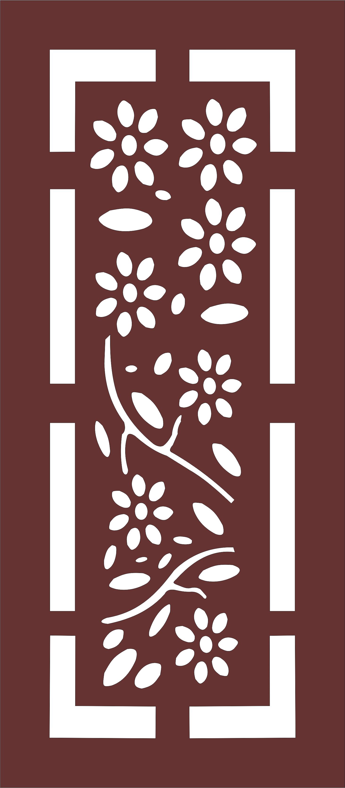 Privacy Partition Sample Baffle Of Flowers For Laser Cut Free Vector File