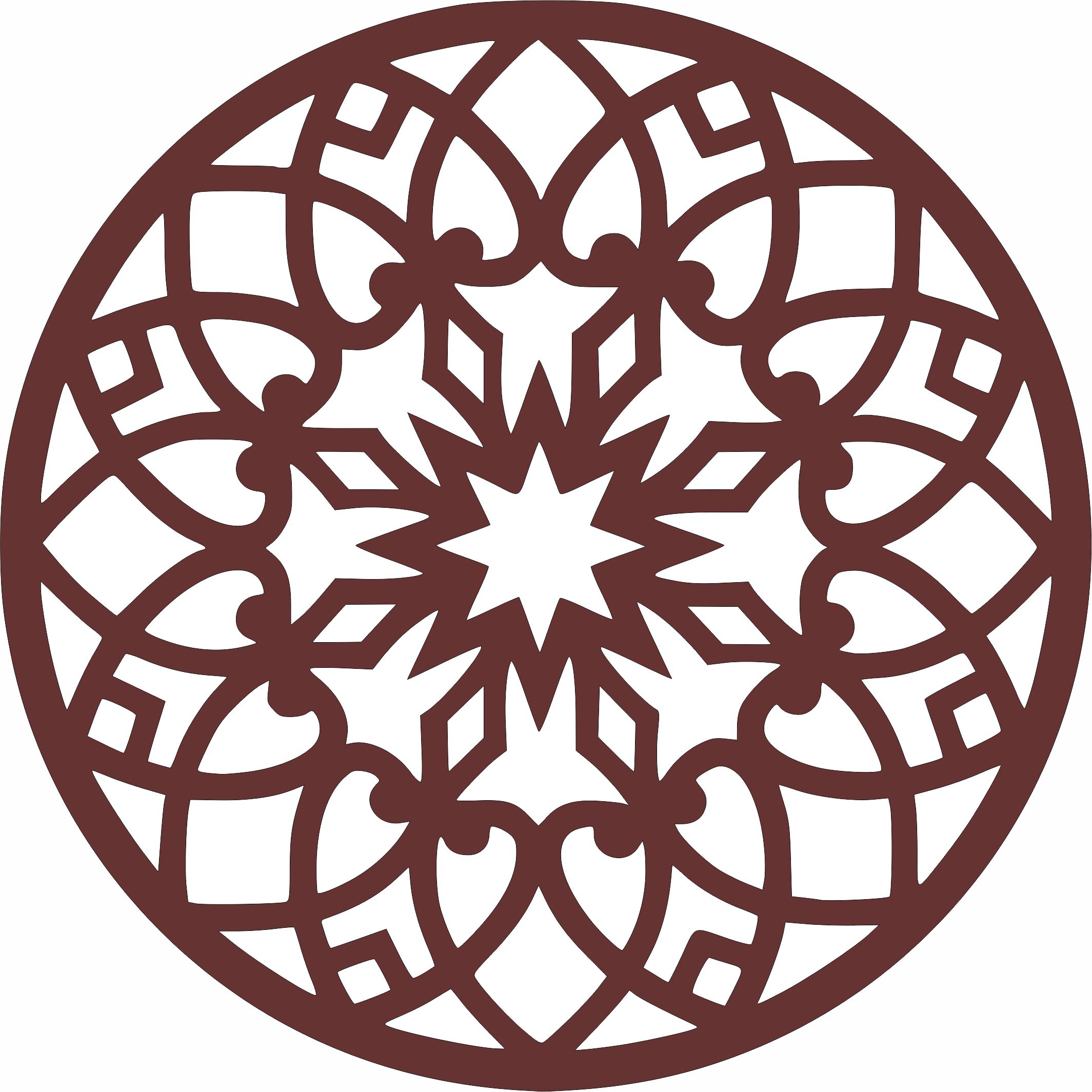 Privacy Partition Window Grill Circular Panel For Laser Cut Free Vector File