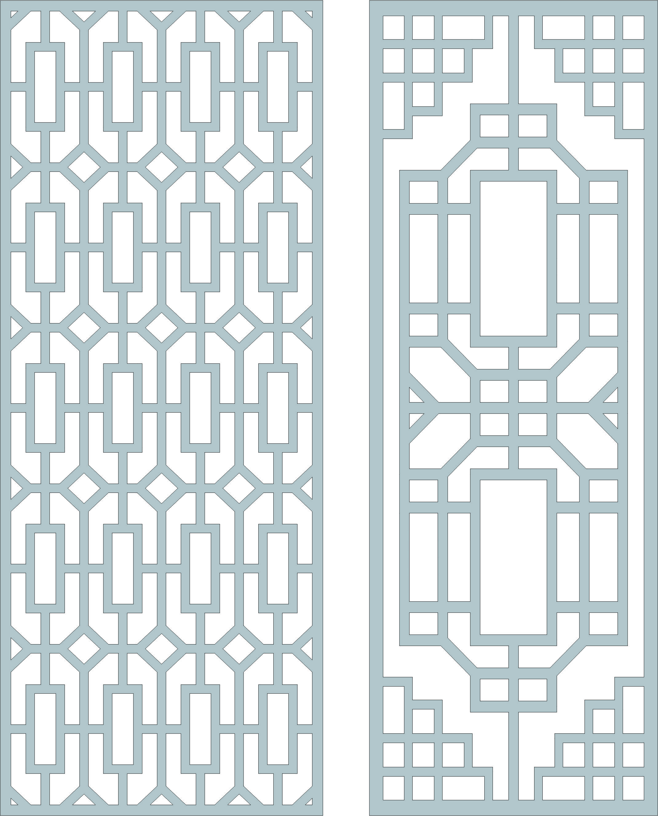 Privacy Partition Window Lattice Set For Laser Cut Free Vector File