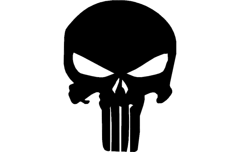 Punisher Skull Silhouette Free DXF File