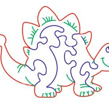 Puzzle Dinosaur Layout For Laser Cut Free Vector File