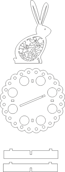 Rabbit Egg Stand For Laser Cutting Free Vector File