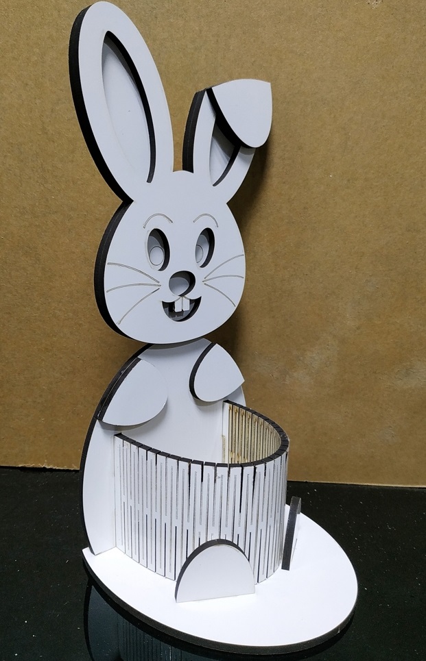 Rabbit Pen Holder For Laser Cut Free Vector File