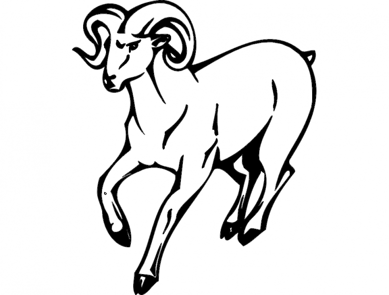 Ram Mascot Action Sports Decal Animal Free DXF File