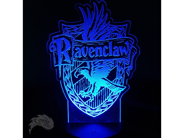 Ravenclaw House Crest Night Light For Laser Cutting Free DXF File