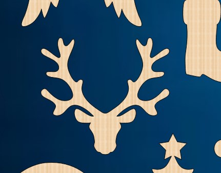 Reindeer Head Wood Cutout Unfinished Wood Craft Blank Laser Cut Free Vector File