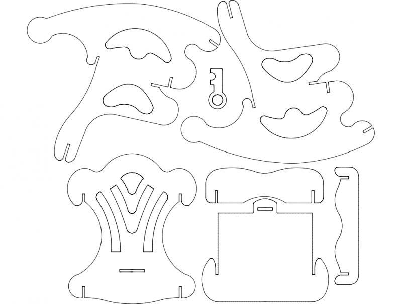 Rocking Chair q103 Free DXF File