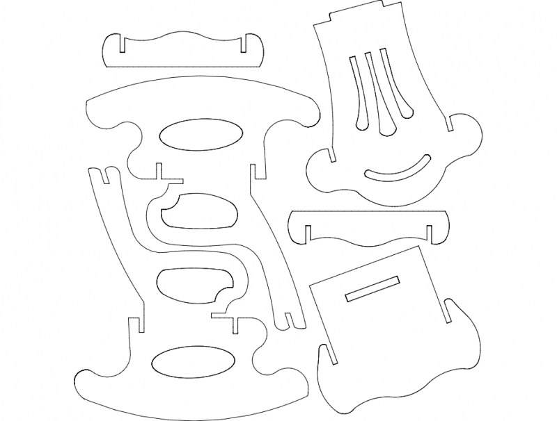 Rocking Chair s6 Free DXF File Free Download DXF Patterns