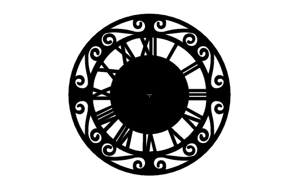 Roman Numerall Clock Free DXF File