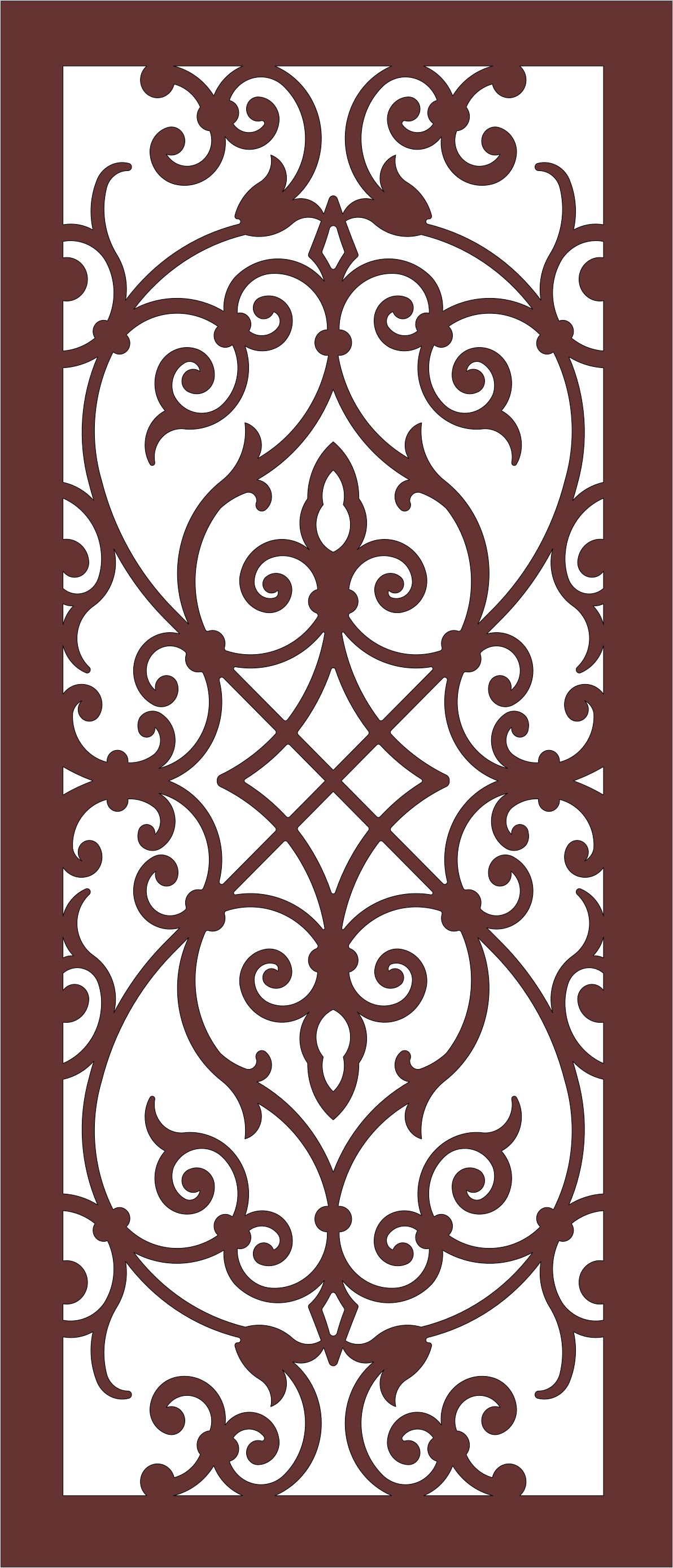 Room Divider Floral Seamless Screen Panel For Laser Cut Free Vector File