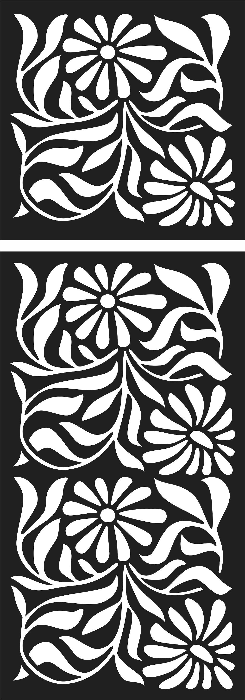 Room Divider Flower Seamless Floral Screen Panel For Laser Cut Free Vector File