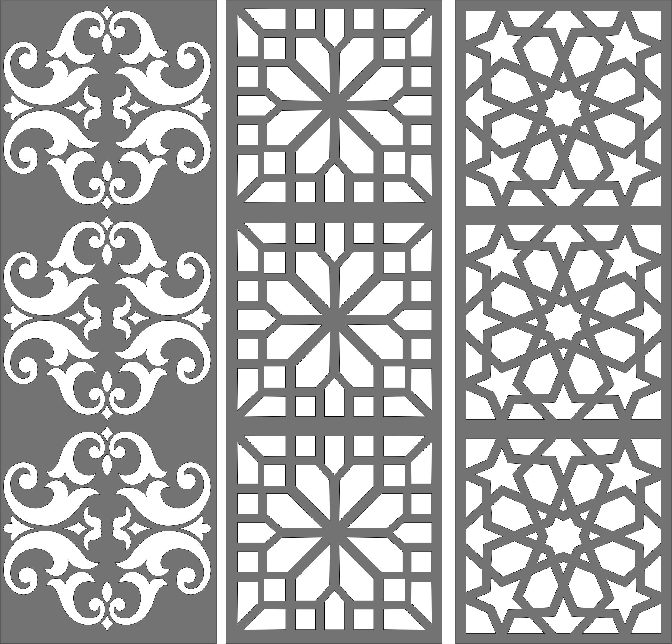 Room Divider Seamless Floral Grill For Laser Cut Free Vector File