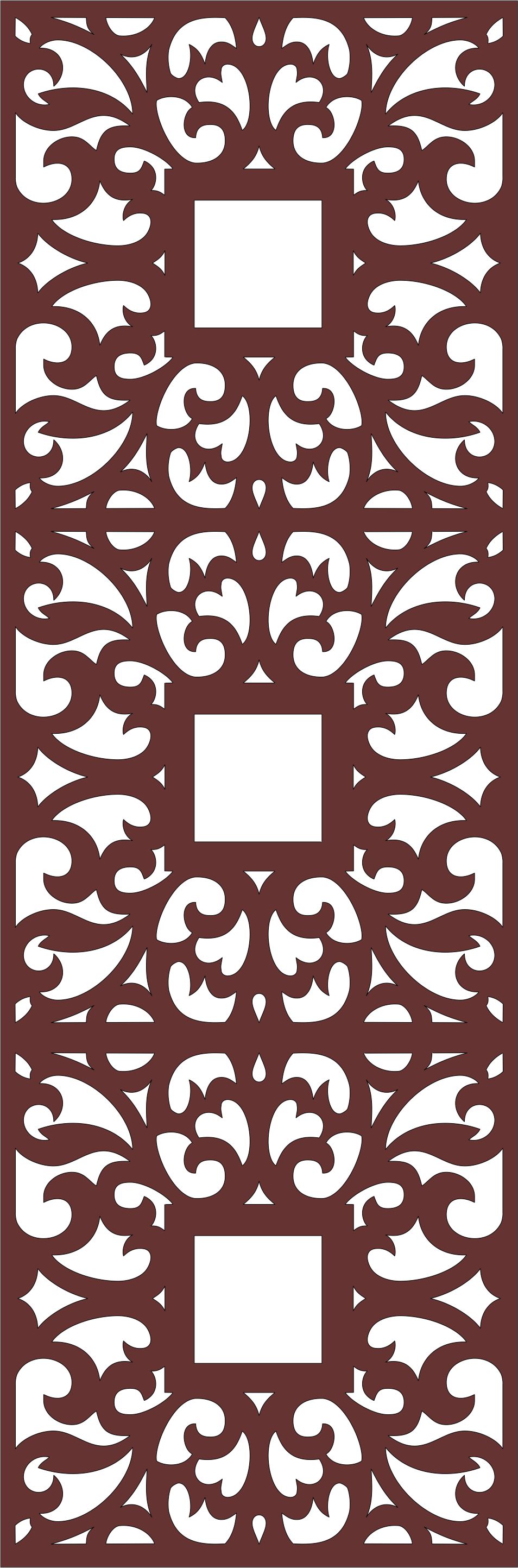 Room Divider Seamless Floral Grills For Laser Cut Free Vector File