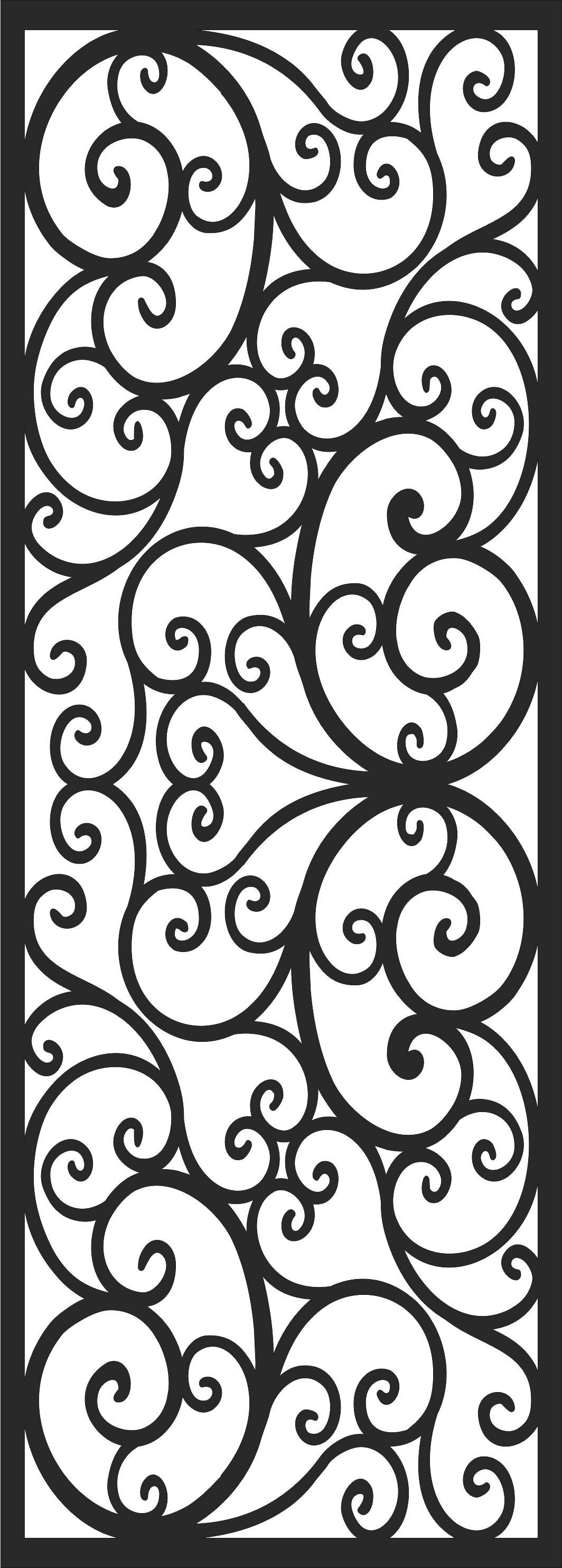 Room Divider Seamless Floral Lattice Stencil Design For Laser Cut Free Vector File