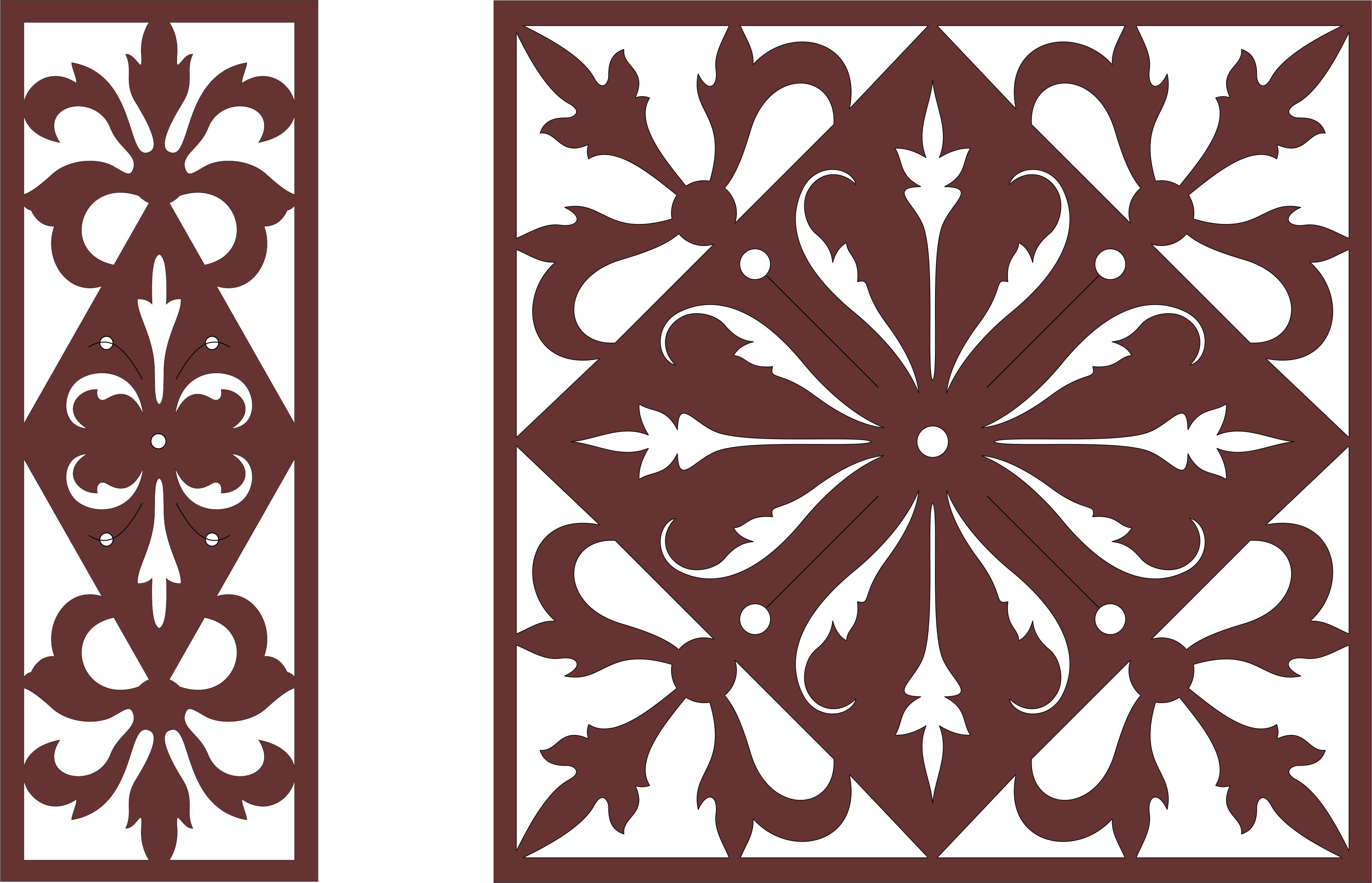 Room Divider Seamless Floral Screen Design For Laser Cut Free Vector File