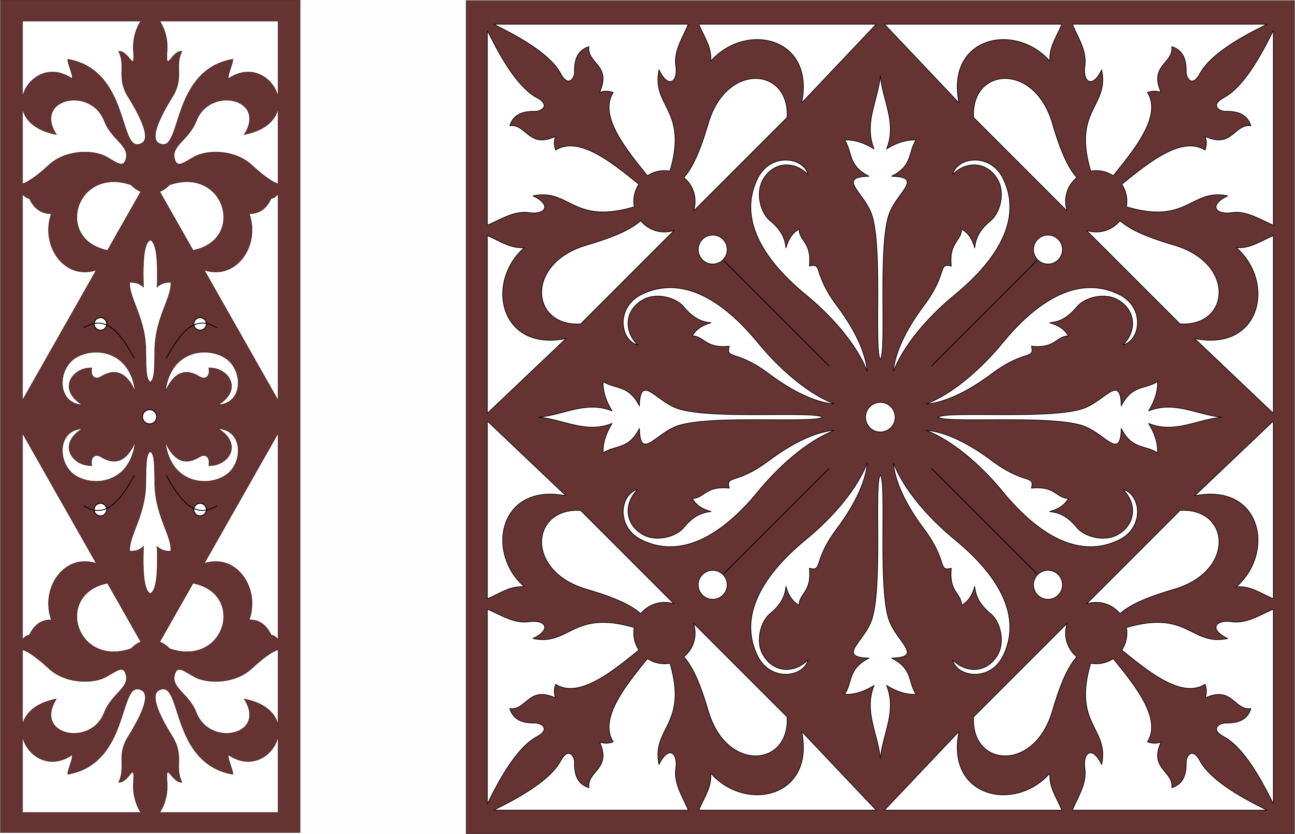Room Divider Seamless Floral Screen Design For Laser Cutting Free DXF File