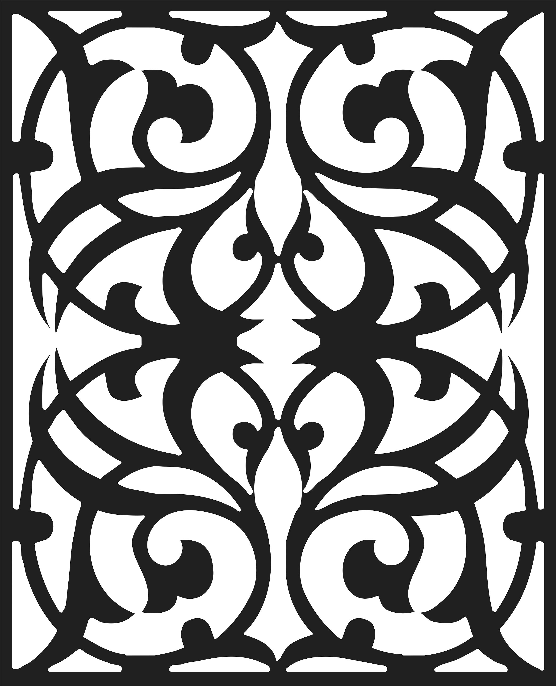 Room Divider Seamless Floral Screen For Laser Cutting Free DXF File