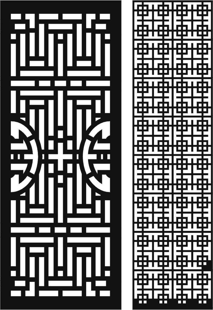 Room Floral Screen Seamless Panels Set For Laser Cutting Free DXF File