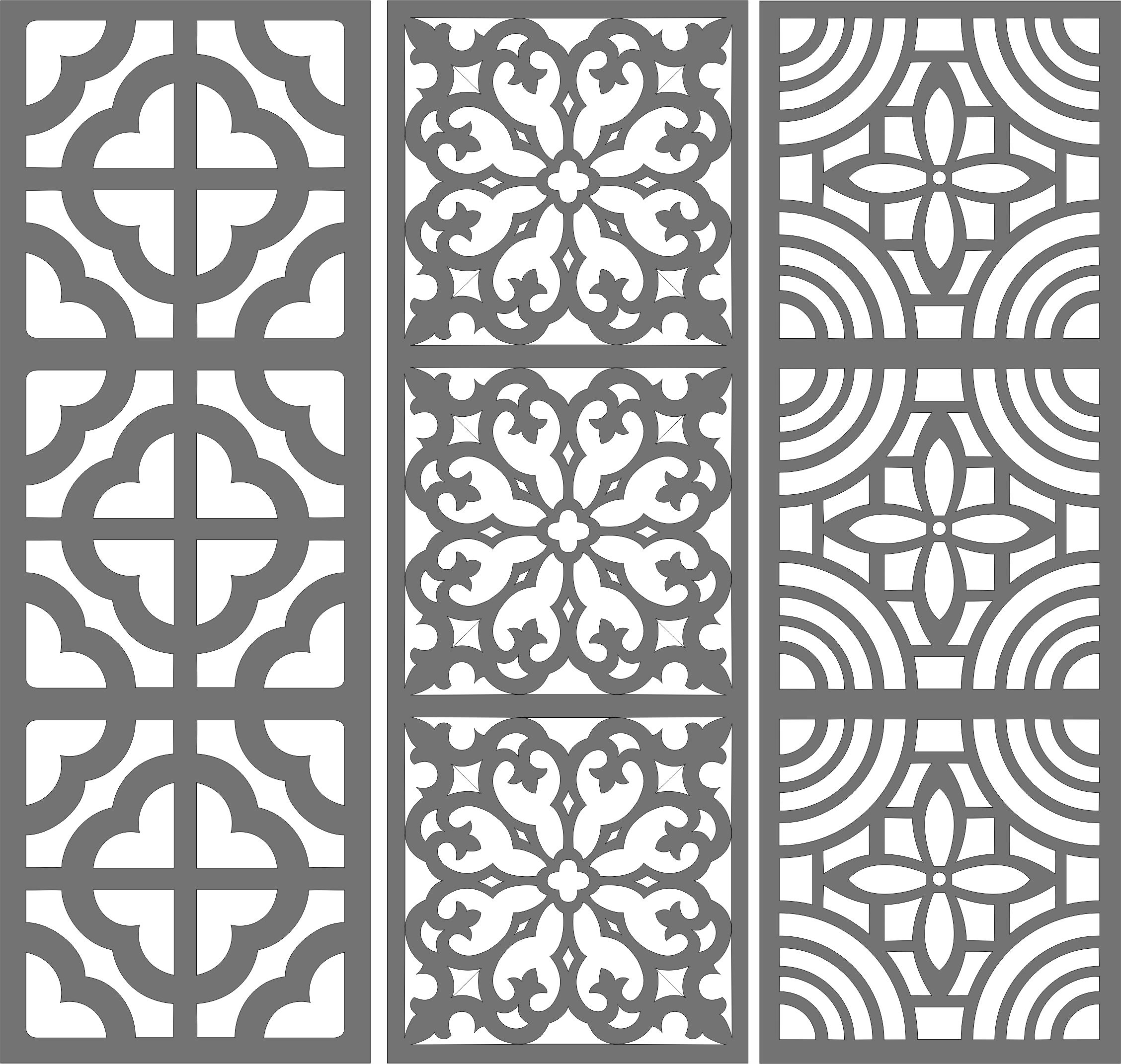 Room Grill Floral Seamless Panels For Laser Cut Free Vector File