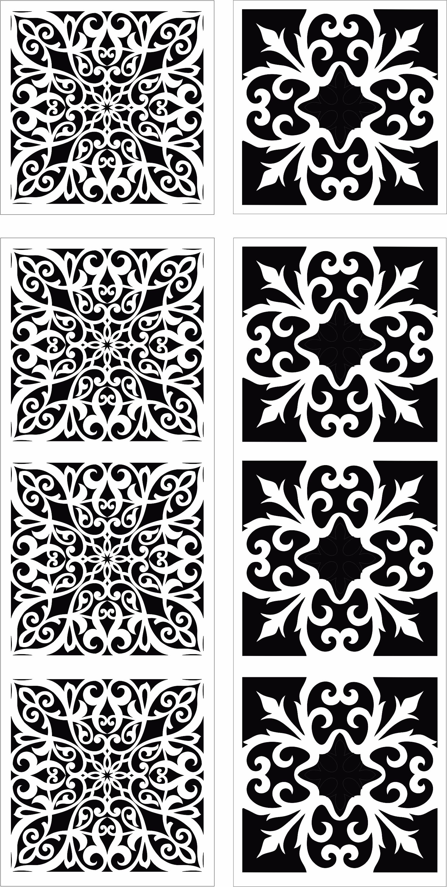 Room Grill Separator Seamless Designs For Laser Cutting Free DXF File