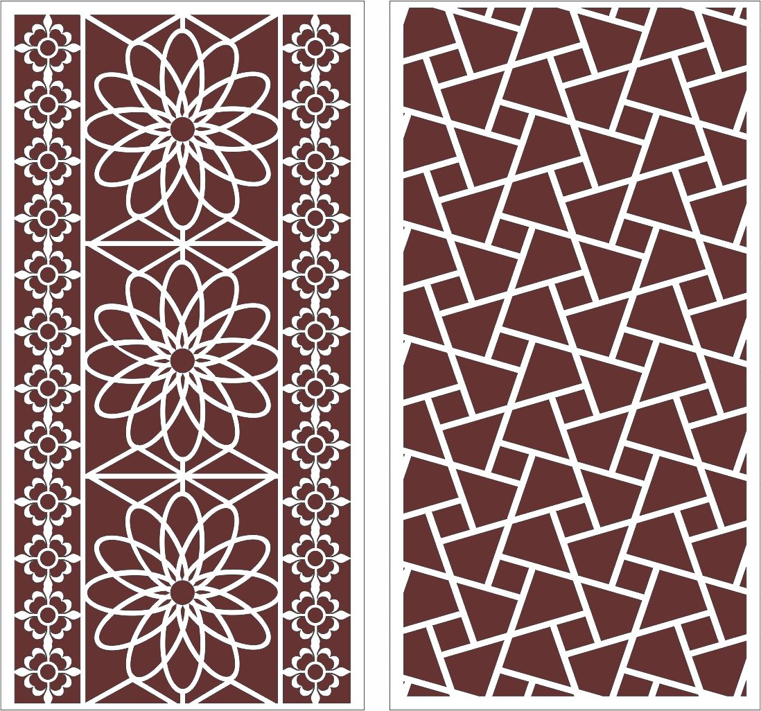 Room Partition Broken Glass Wall Flower Pattern For Laser Cutting Free DXF File