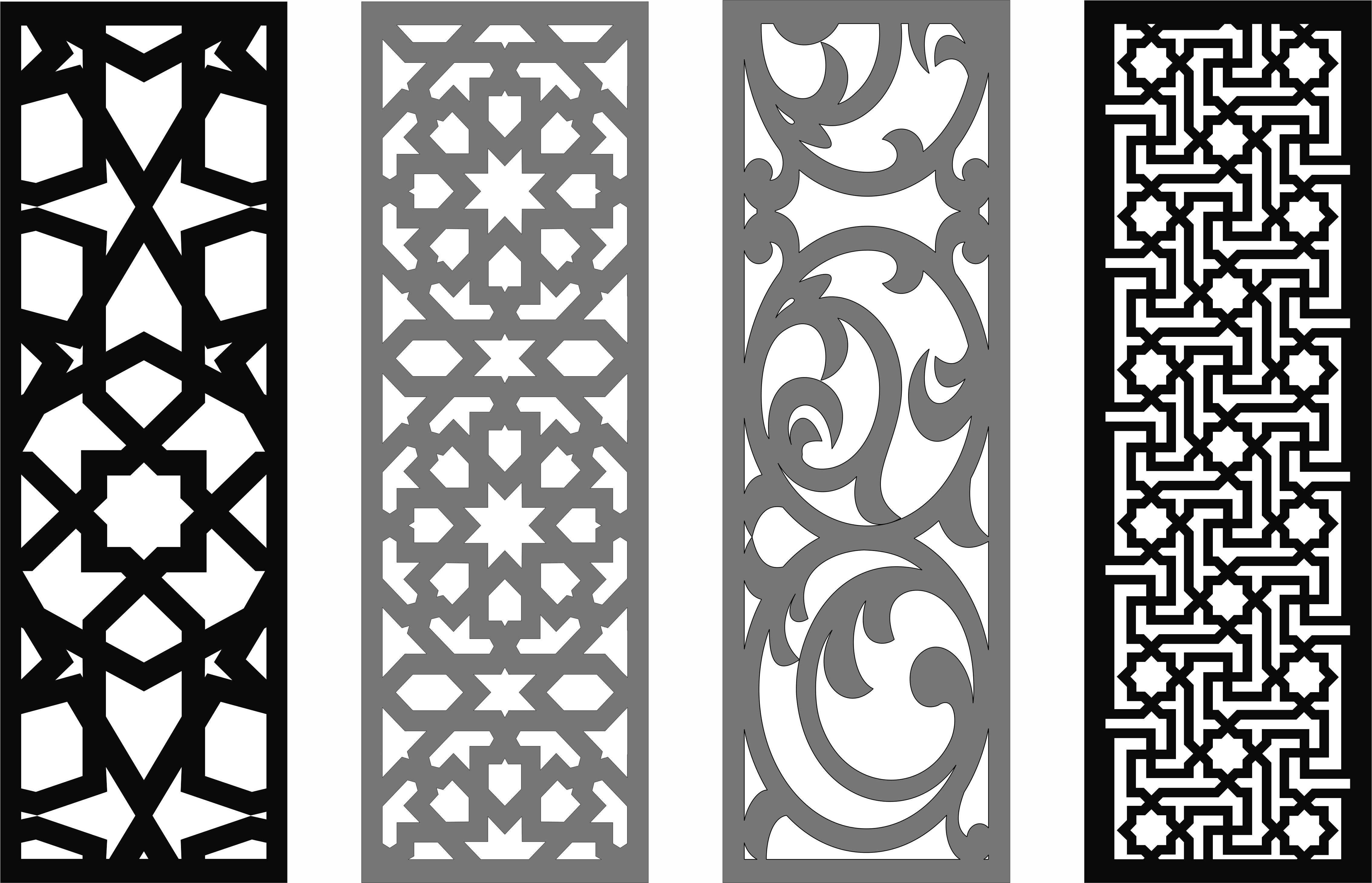 Room Screen Seamless Panels Collection For Laser Cut Free Vector File