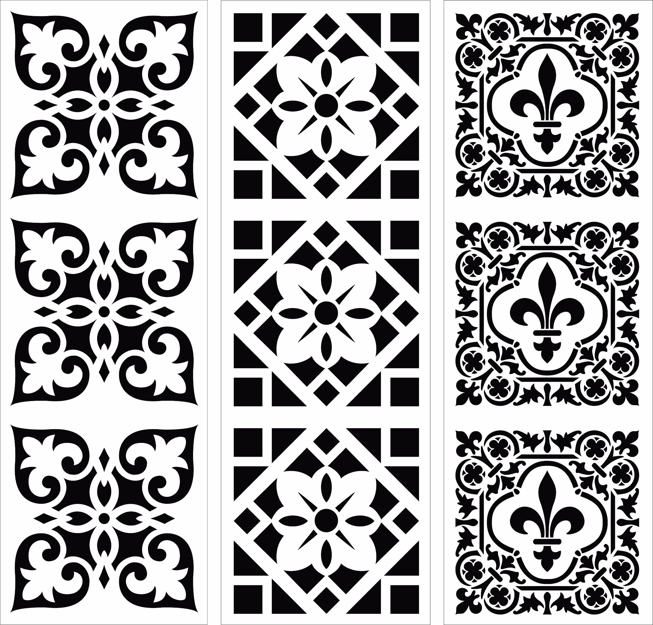 Room Seamless Separator Grill Design Set For Laser Cut Free Vector File