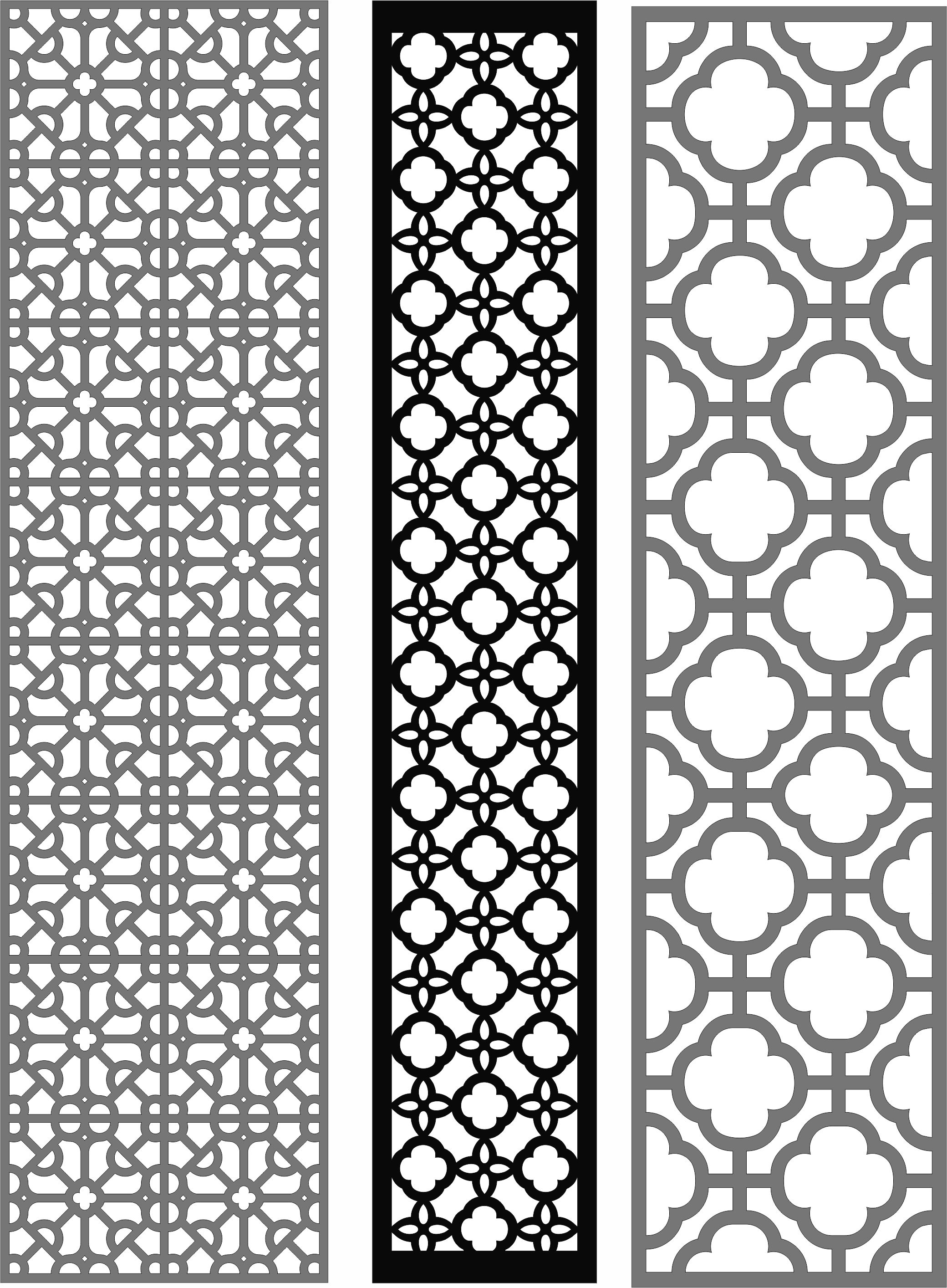 Room Seamless Separator Screen Designs Collection For Laser Cut Free Vector File