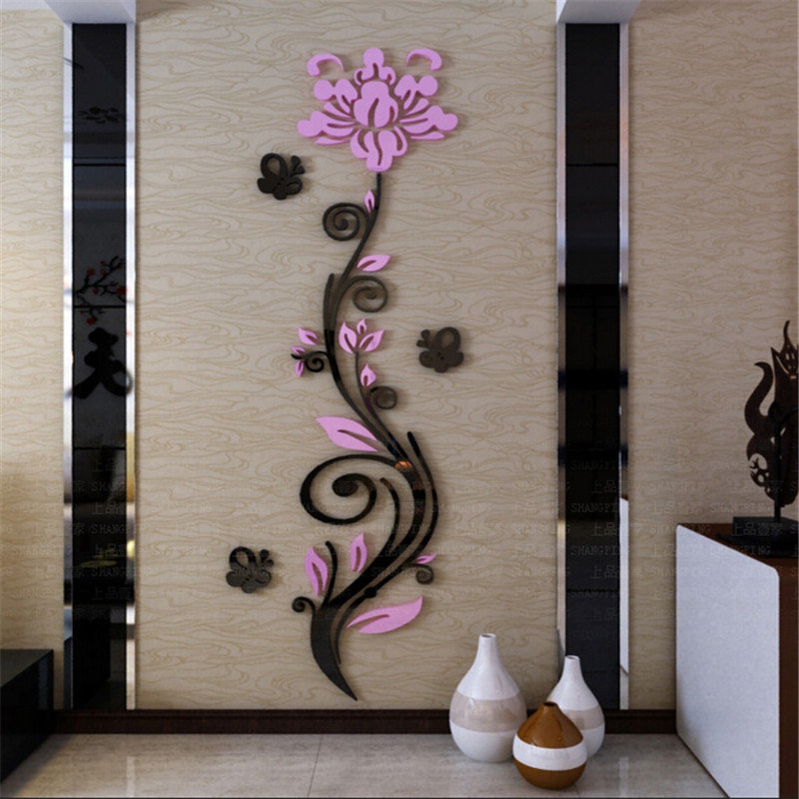 Rose Flower 3d Acrylic Wall Decor For Laser Cutting Free Vector File