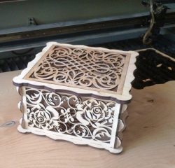 Rose Wood Box For Laser Cut Free DXF File
