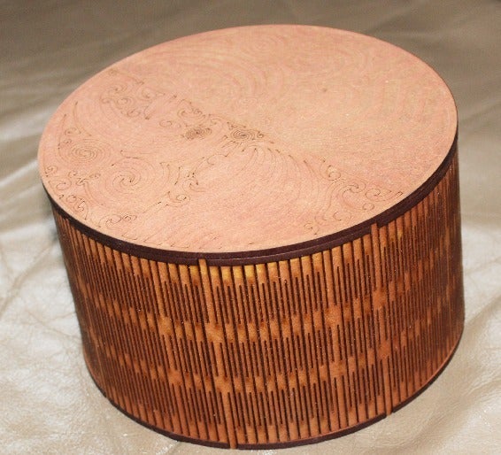 Round Box 3mm Mdf 150 Diameter For Laser Cutting Free Vector File