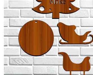 Round Christmas Ornament Circle Unfinished Wood Cutout Shape Laser Cut Free Vector File
