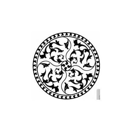 Round Floral Pattern Art d22 Free DXF File