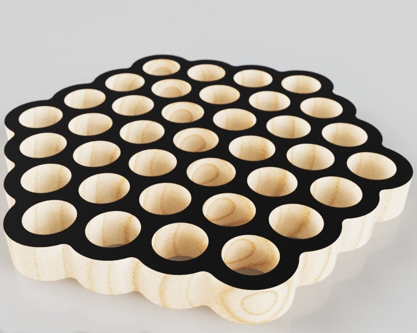 Round Honeycomb Trivet 37 Holes For Laser Cutting Free DXF File