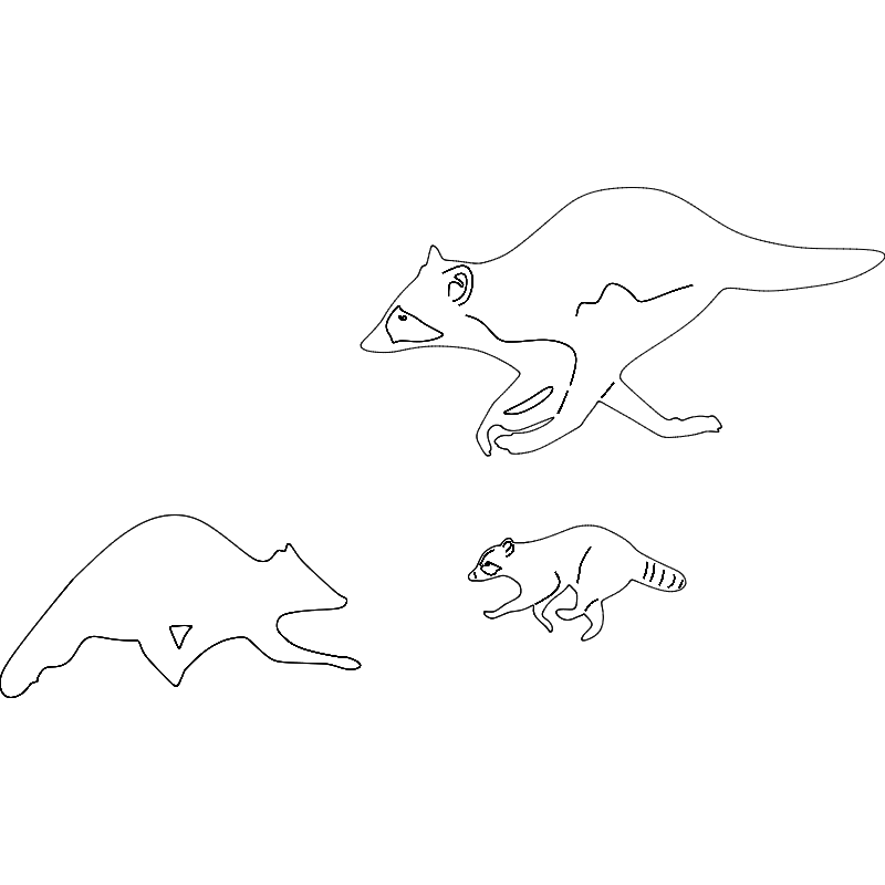 Running Racoon Free DXF File