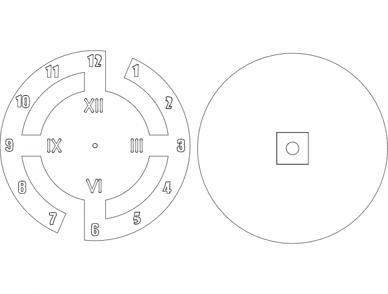 Saat Clock Designs Free DXF File