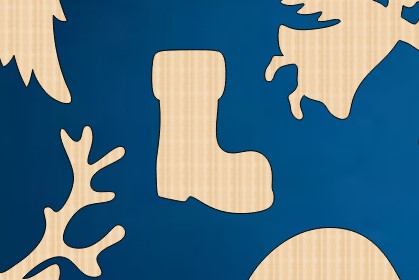 Santa Boot Wood Shape For Craft Laser Cut Free Vector File