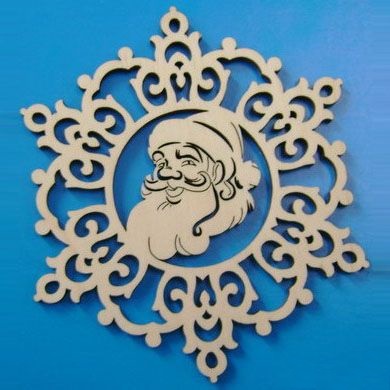 Santa Claus Christmas Ornament Laser Cut Free Vector File