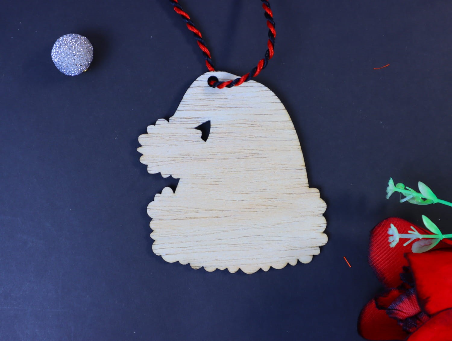 Santa Hat Christmas Ornament Unfinished Wood Cutout Laser Cut Free Vector File