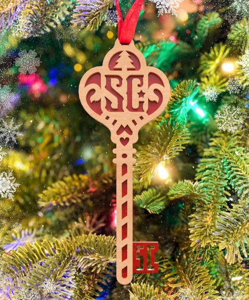 Santa Key Christmas Tree Decoration Laser Cut Free Vector File