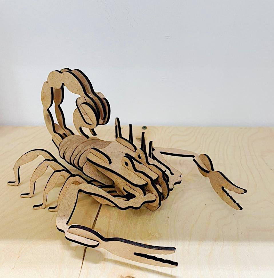 Scorpion 3d Puzzle For Laser Cut Free DXF File