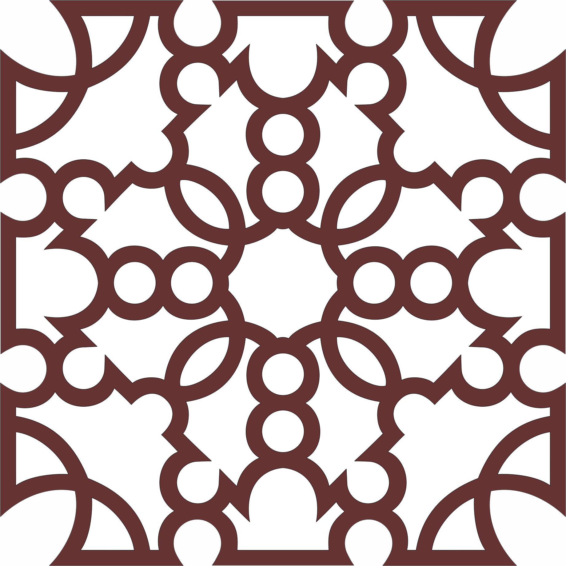 Screen Design Decorative Pattern For Laser Cutting Free DXF File