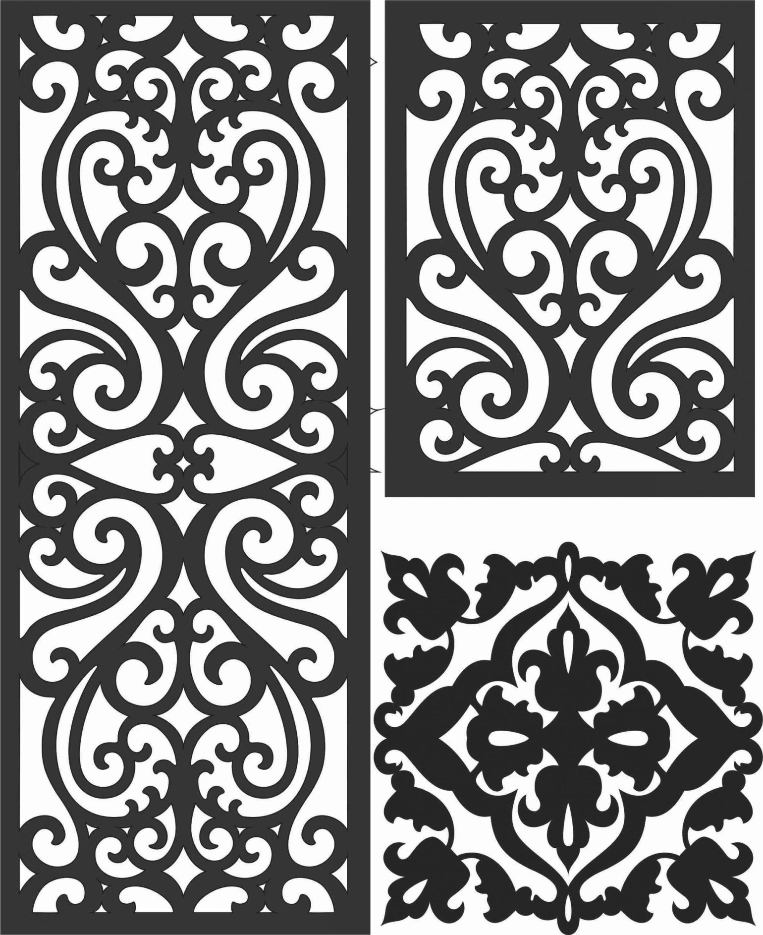 Screen Panel Patterns Seamless 86 Free DXF File