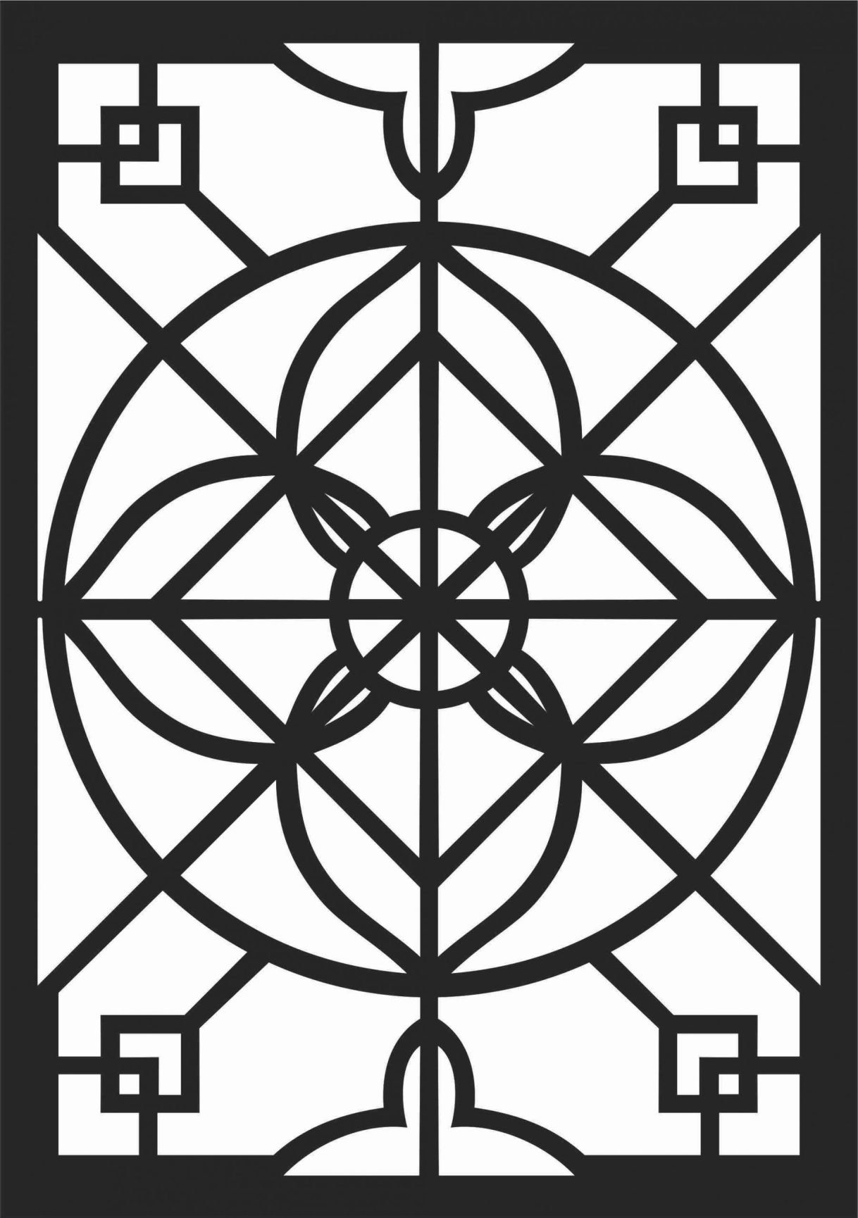 Screen Panel Patterns Seamless 88 Free DXF File