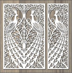 Screened Peacock For Laser Cut Cnc Free Vector File