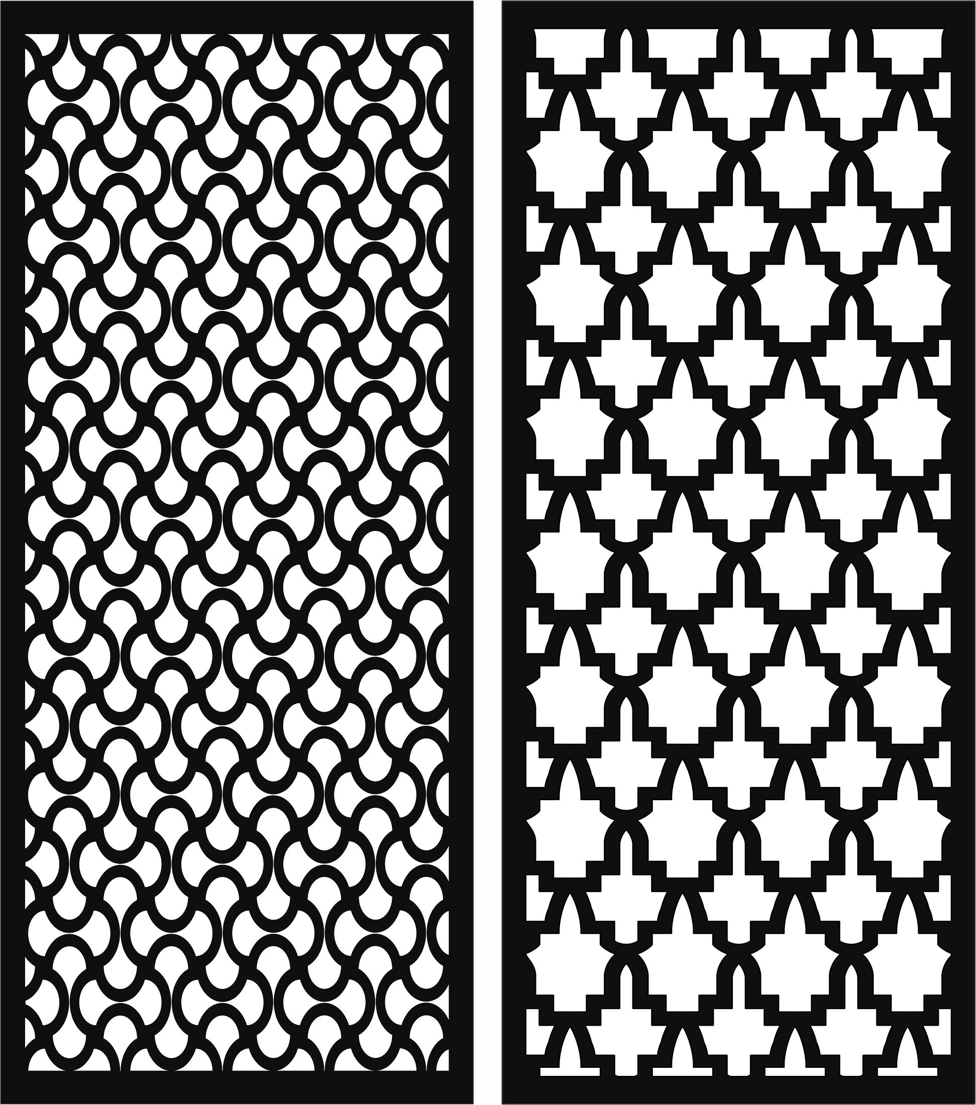 Seamless Separator Floral Decor Screen For Laser Cutting Free DXF File