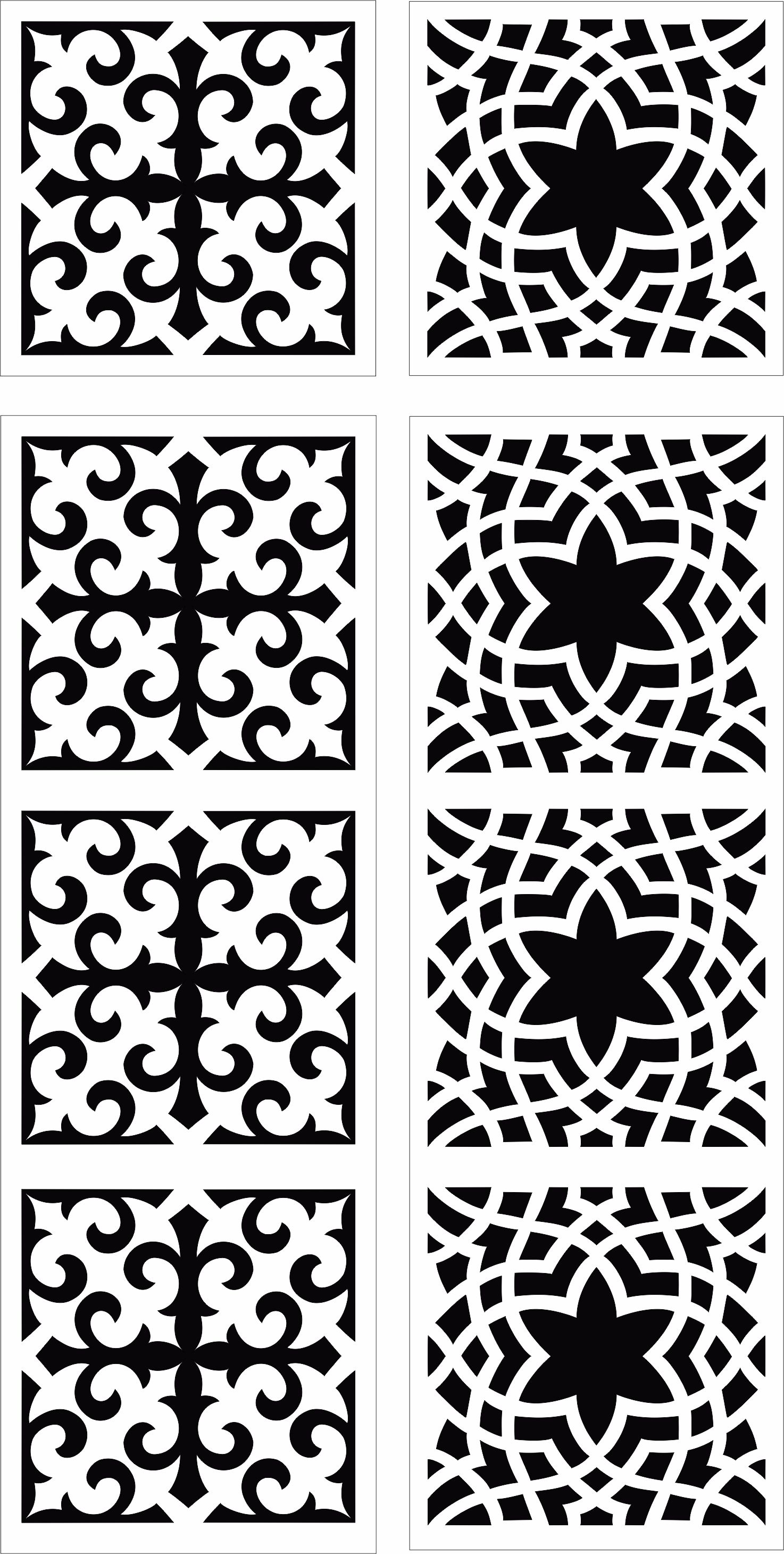 Seamless Separator Floral Grill Designs For Laser Cutting Free DXF File