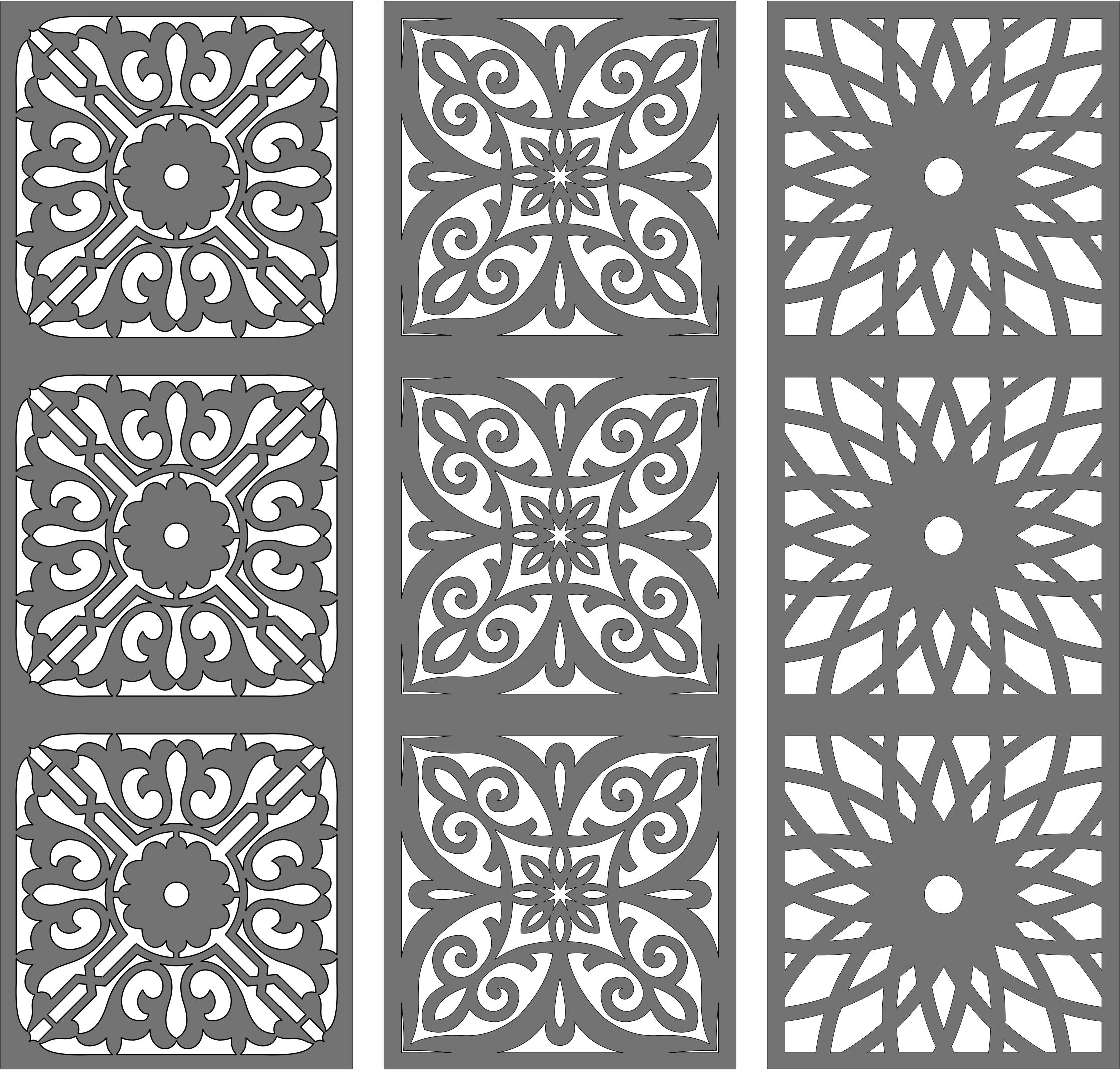 Seamless Separator Grill Panel For Laser Cut Free Vector File