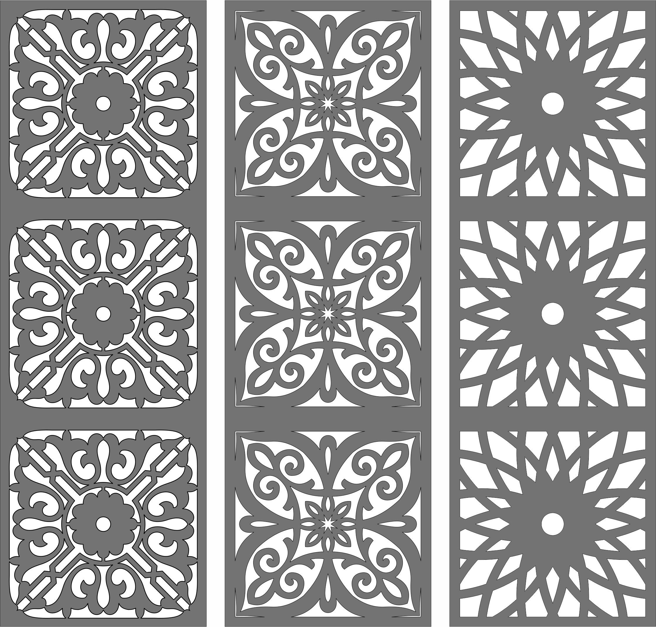 Seamless Separator Grill Panel For Laser Cutting Free DXF File