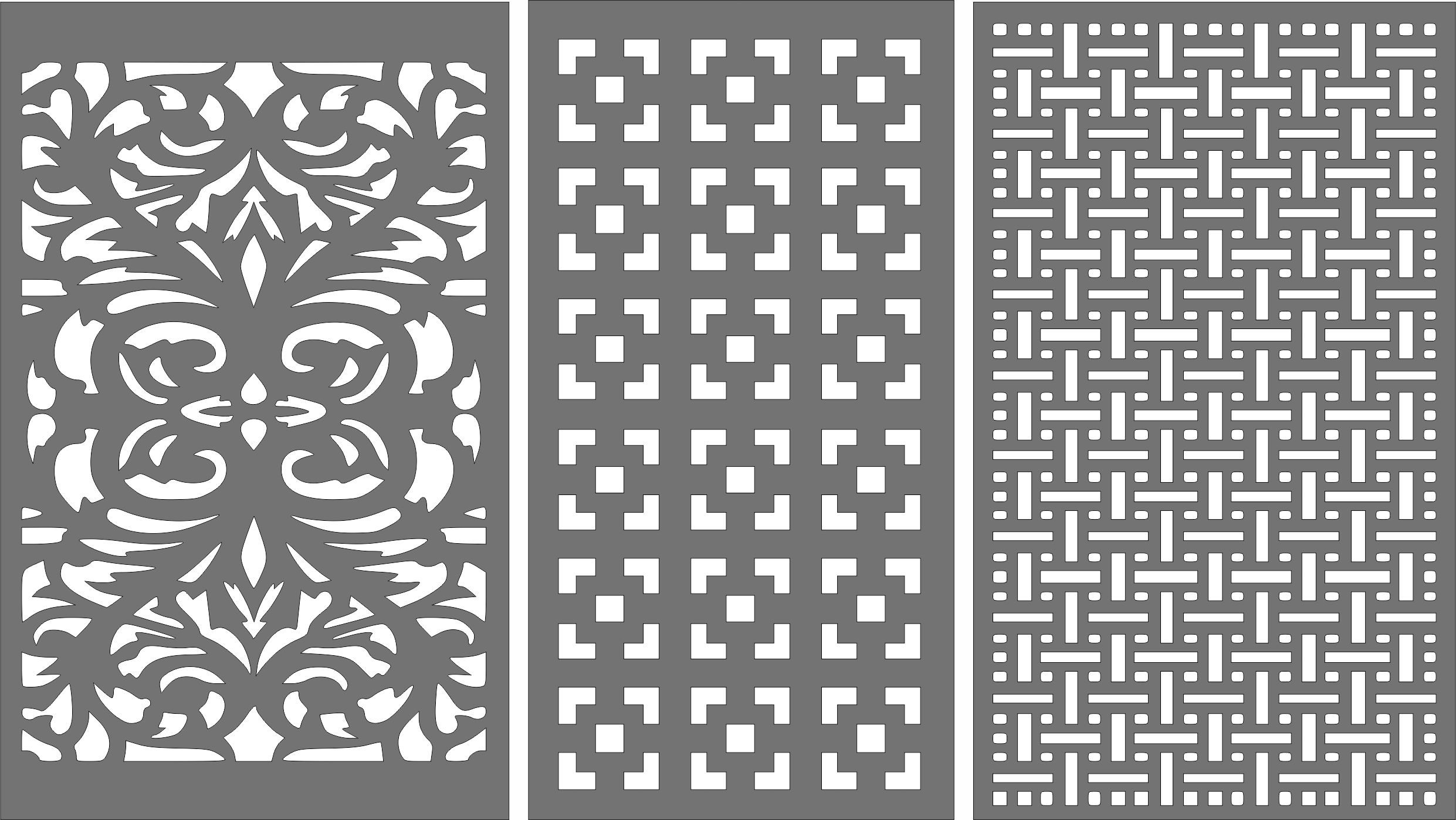 Seamless Separator Lattice Panels Set For Laser Cut Free Vector File